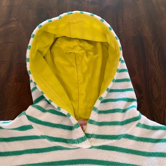 Mini Boden Cover Up Terry Striped With Hoodie